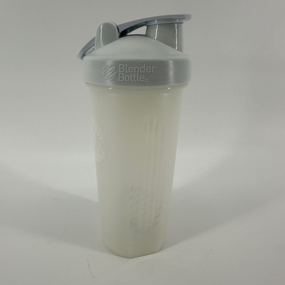 BlenderBottle Classic 28 oz Protein Shaker Cup Clear Grey Lid Gym Travel Preown - Picture 2 of 4